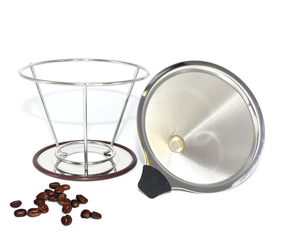 Stainless Steel Pour Over Coffee Dripper - cafebrew