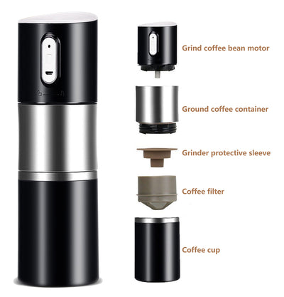 3 in 1 Electric Coffee Grinder Grinding & Brewing Portable Coffee Maker  Machine Grains/Coffee Beans Milling for Traval & Car - AliExpress