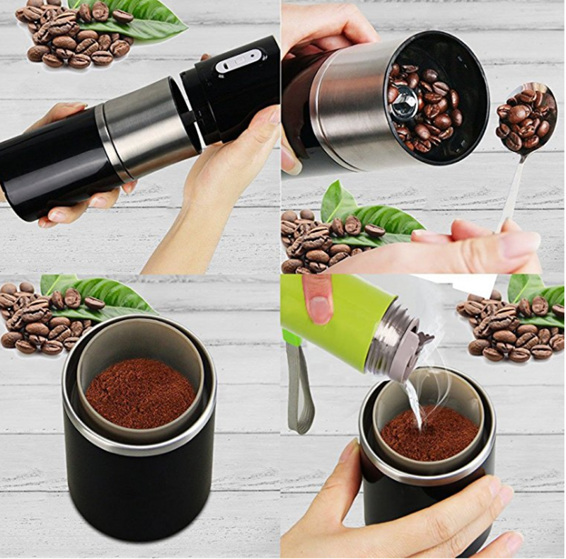 Portable Coffee Maker Travel French Press Mini Electric Grinder