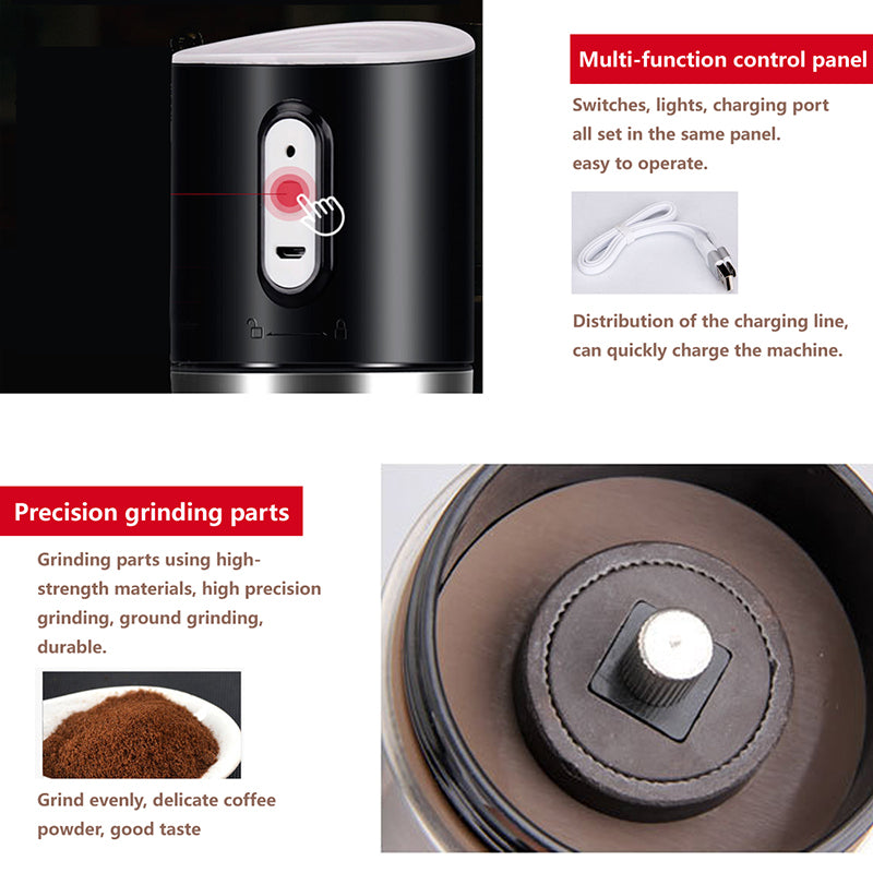 Portable Coffee Bean Grinder, Reliable Cordless Coffee Grinder, Automatic Coffee  Grinders, for Home, Office and Travelling (White) USB Charging