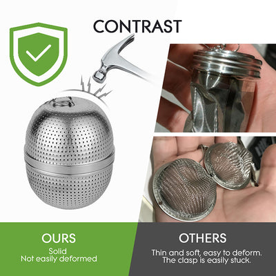 Tea Infuser Loose Leaf tea infuses Tumbler  Tea Strainer ball stainless steel with a hooks( 1pack Mug not included)